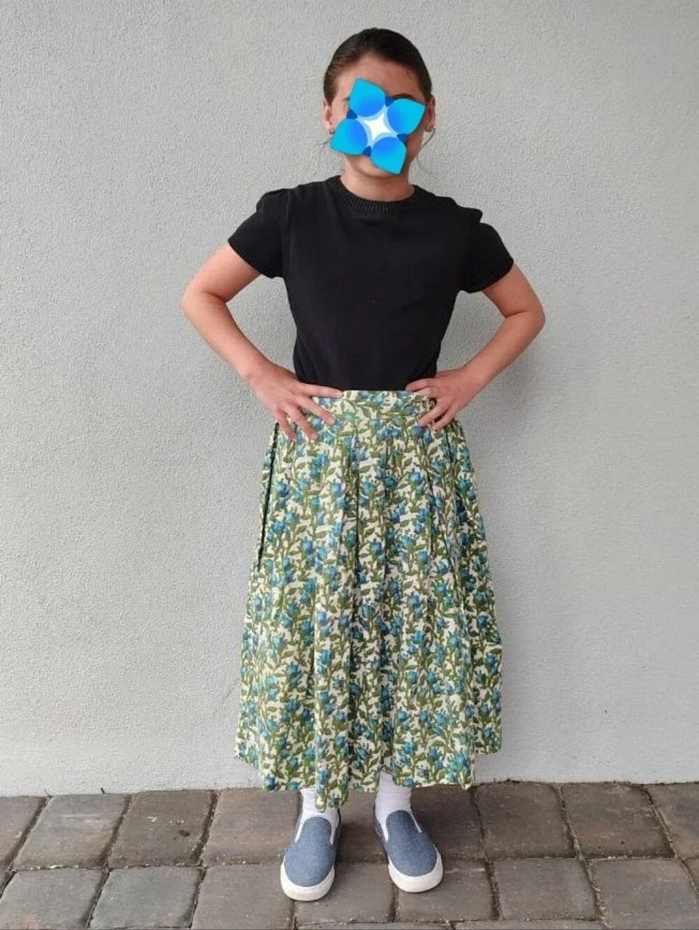 Handmade Floral Flannel Skirt